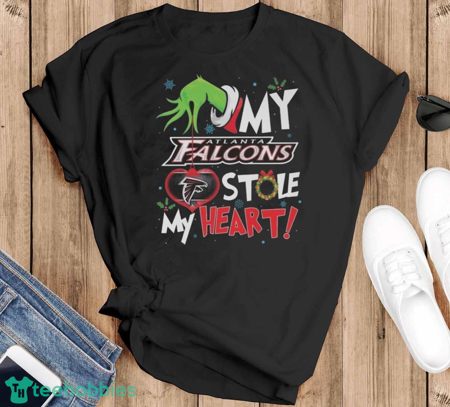Grinch Hand My Atlanta Falcons Stole My Heart Football 2024 Shirt