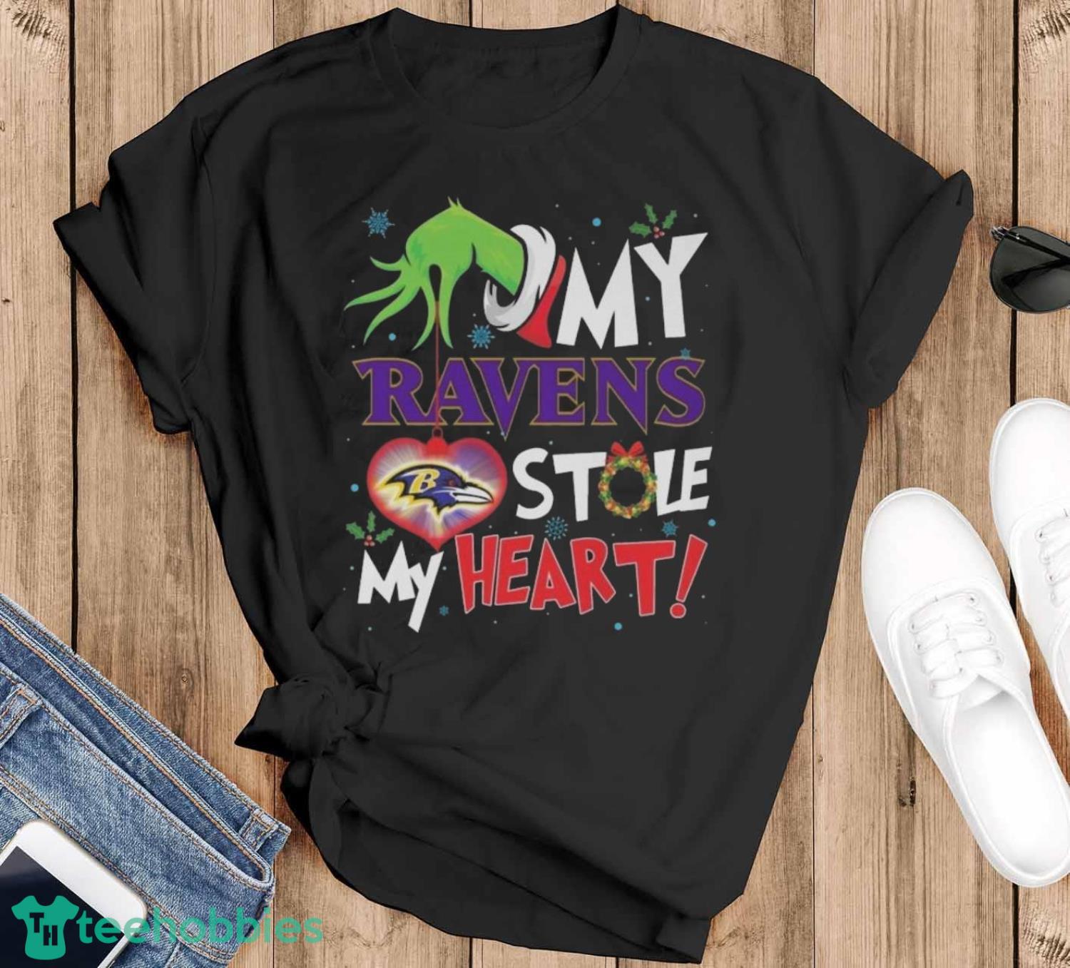 Grinch Hand My Baltimore Ravens Stole My Heart Football 2024 Shirt