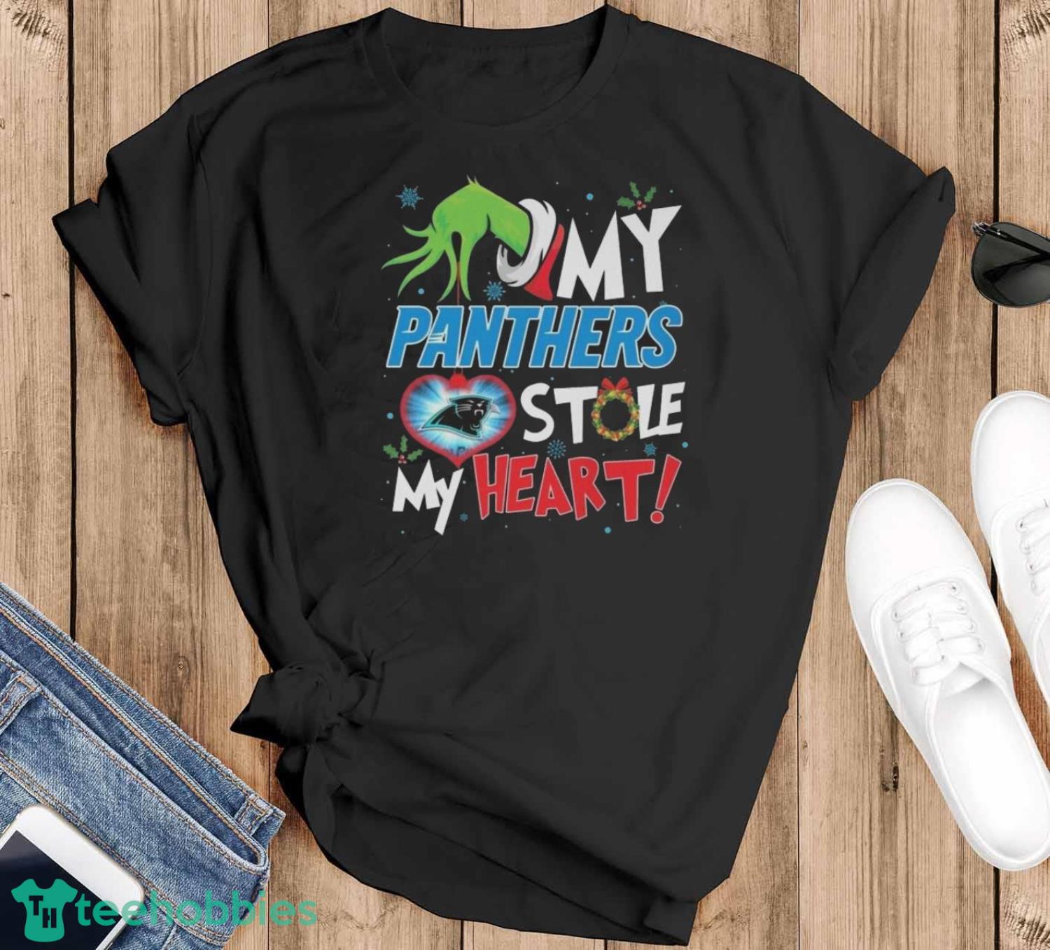 Grinch Hand My Carolina Panthers Stole My Heart Football 2024 Shirt