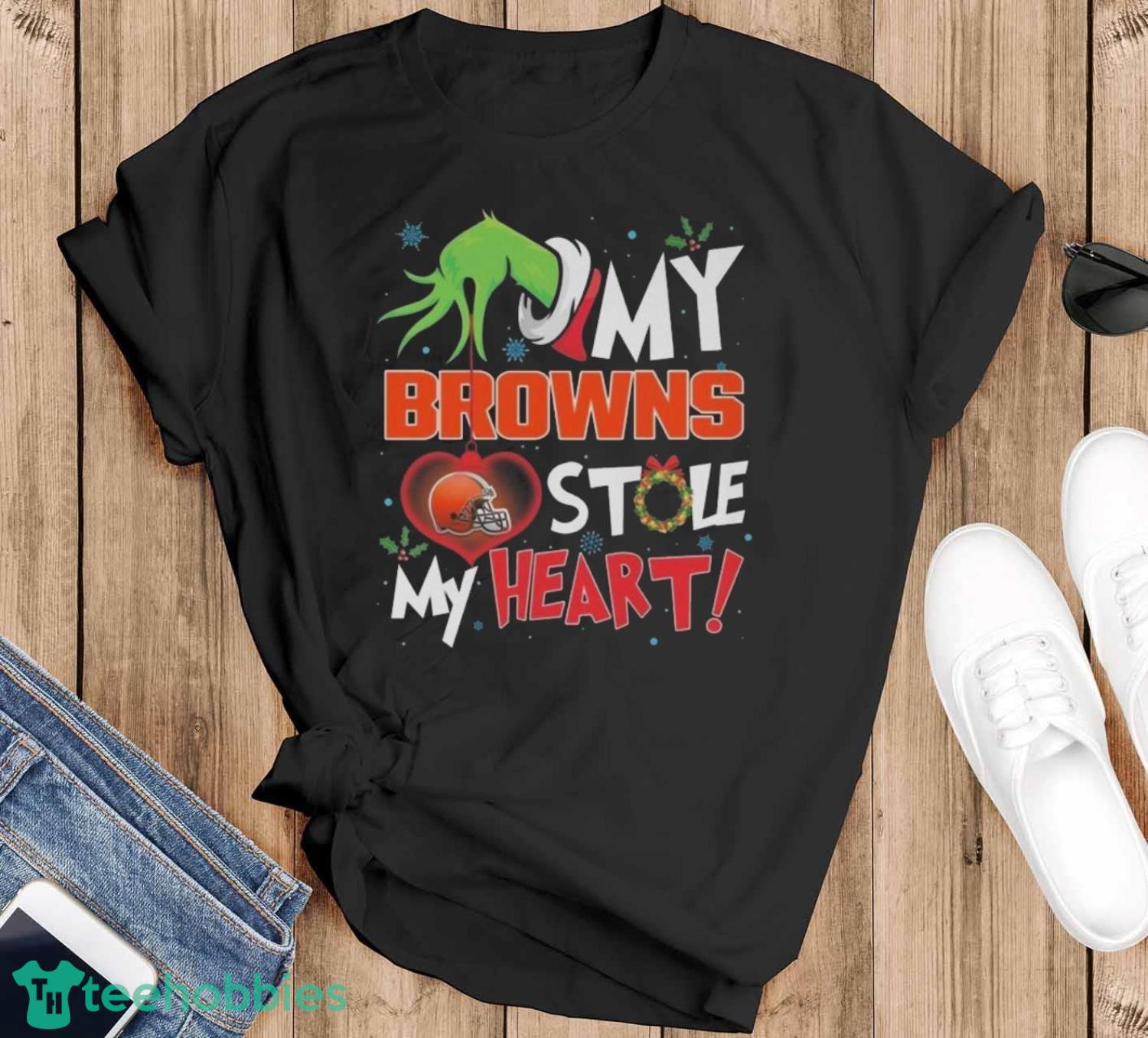Grinch Hand My Cleveland Browns Stole My Heart Football 2024 Shirt