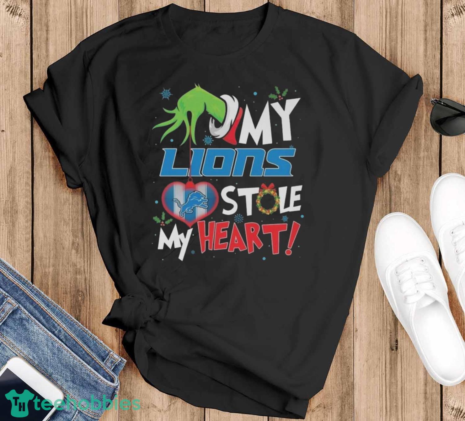 Grinch Hand My Detroit Lions Stole My Heart Football 2024 Shirt