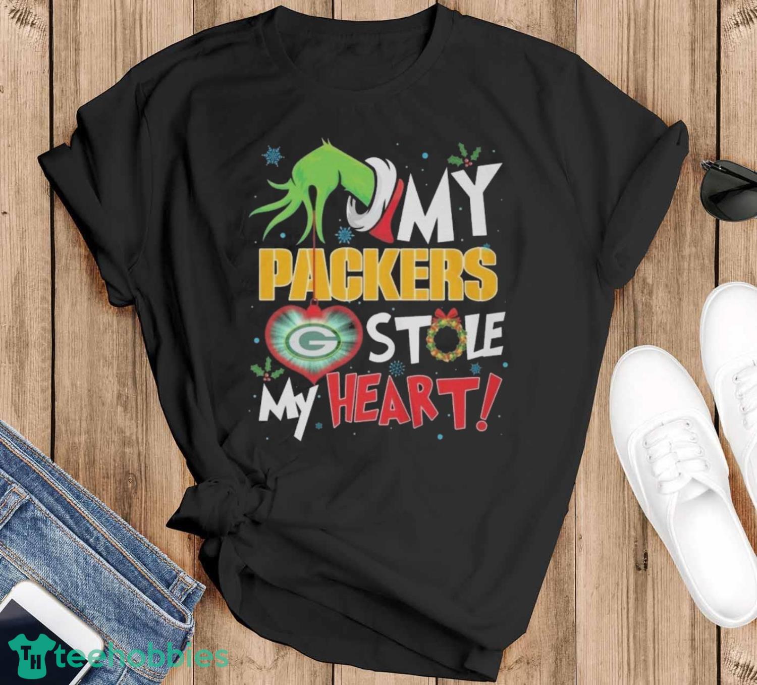 Grinch Hand My Green Bay Packers Stole My Heart Football 2024 Shirt