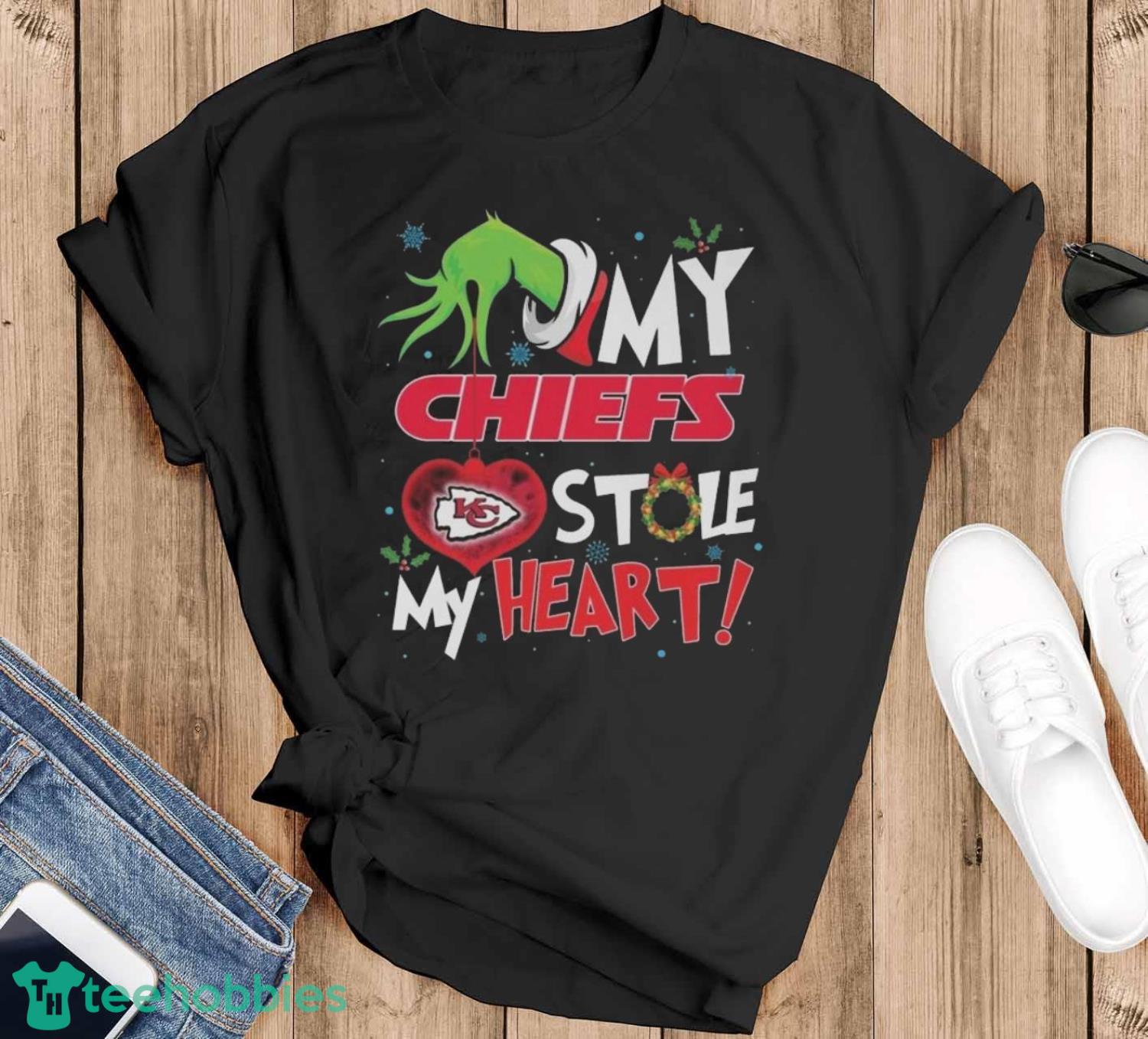 Grinch Hand My Kansas City Chiefs Stole My Heart Football 2024 Shirt