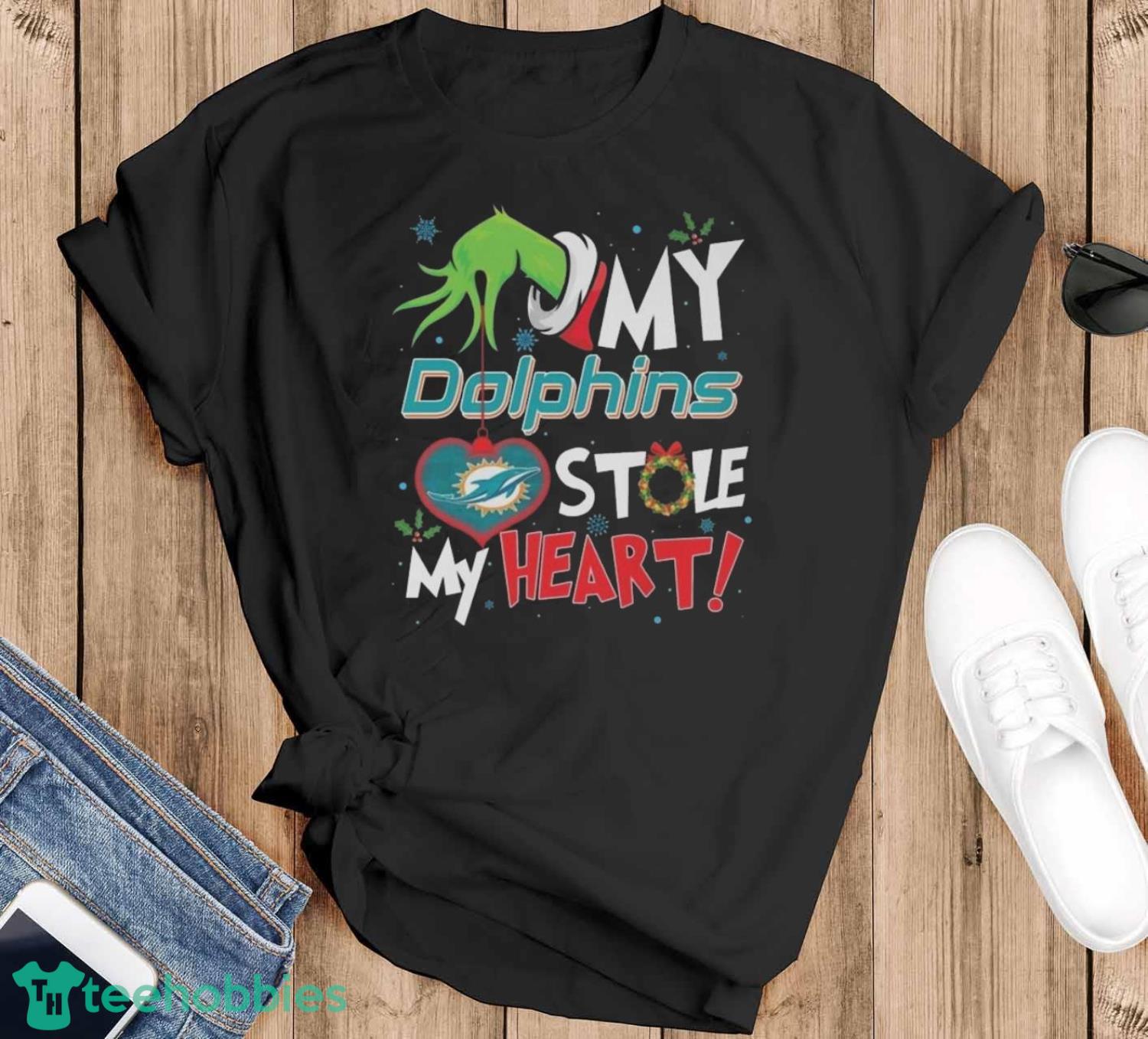 Grinch Hand My Miami Dolphins Stole My Heart Football 2024 Shirt