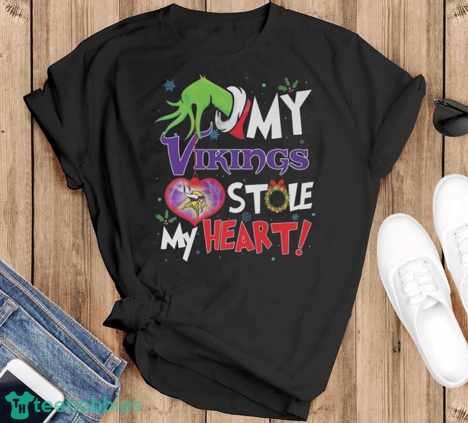 Grinch Hand My Minnesota Vikings Stole My Heart Football 2024 Shirt