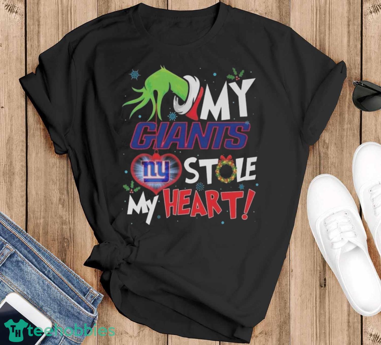 Grinch Hand My New York Giants Stole My Heart Football 2024 Shirt