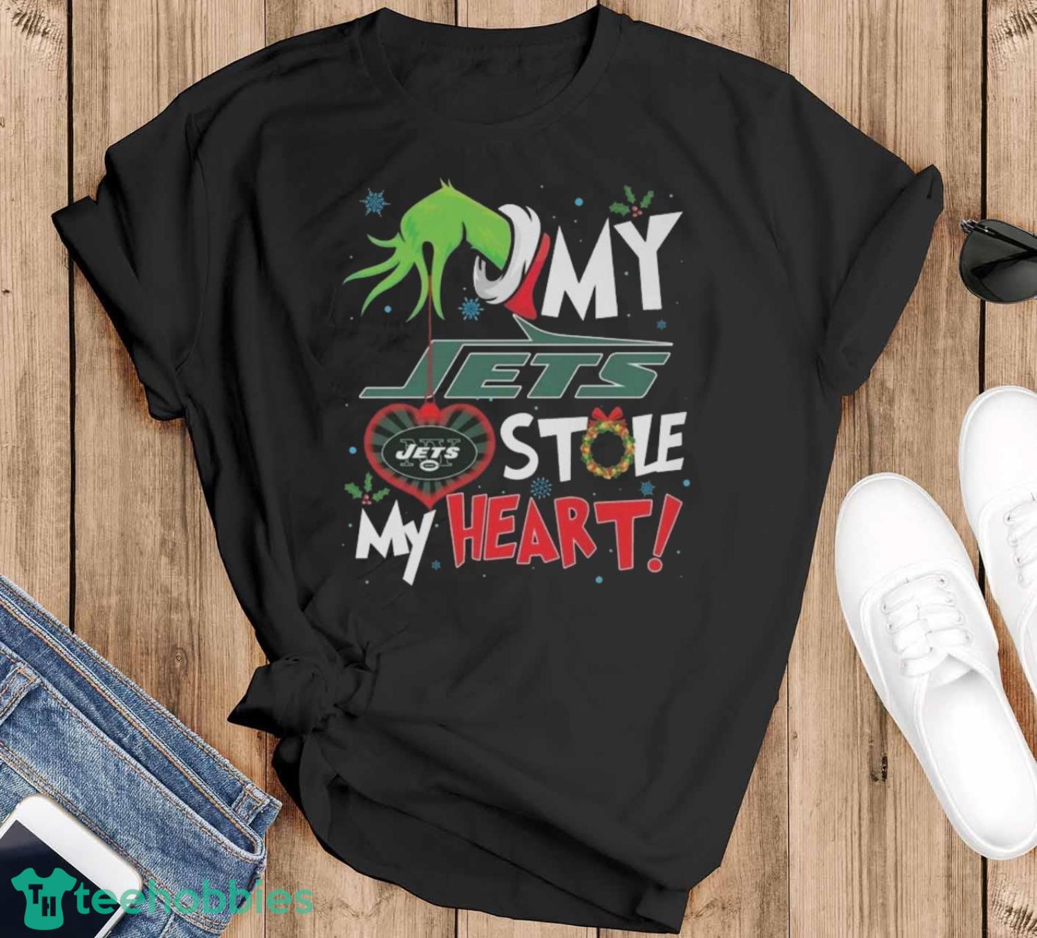 Grinch Hand My New York Jets Stole My Heart Football 2024 Shirt