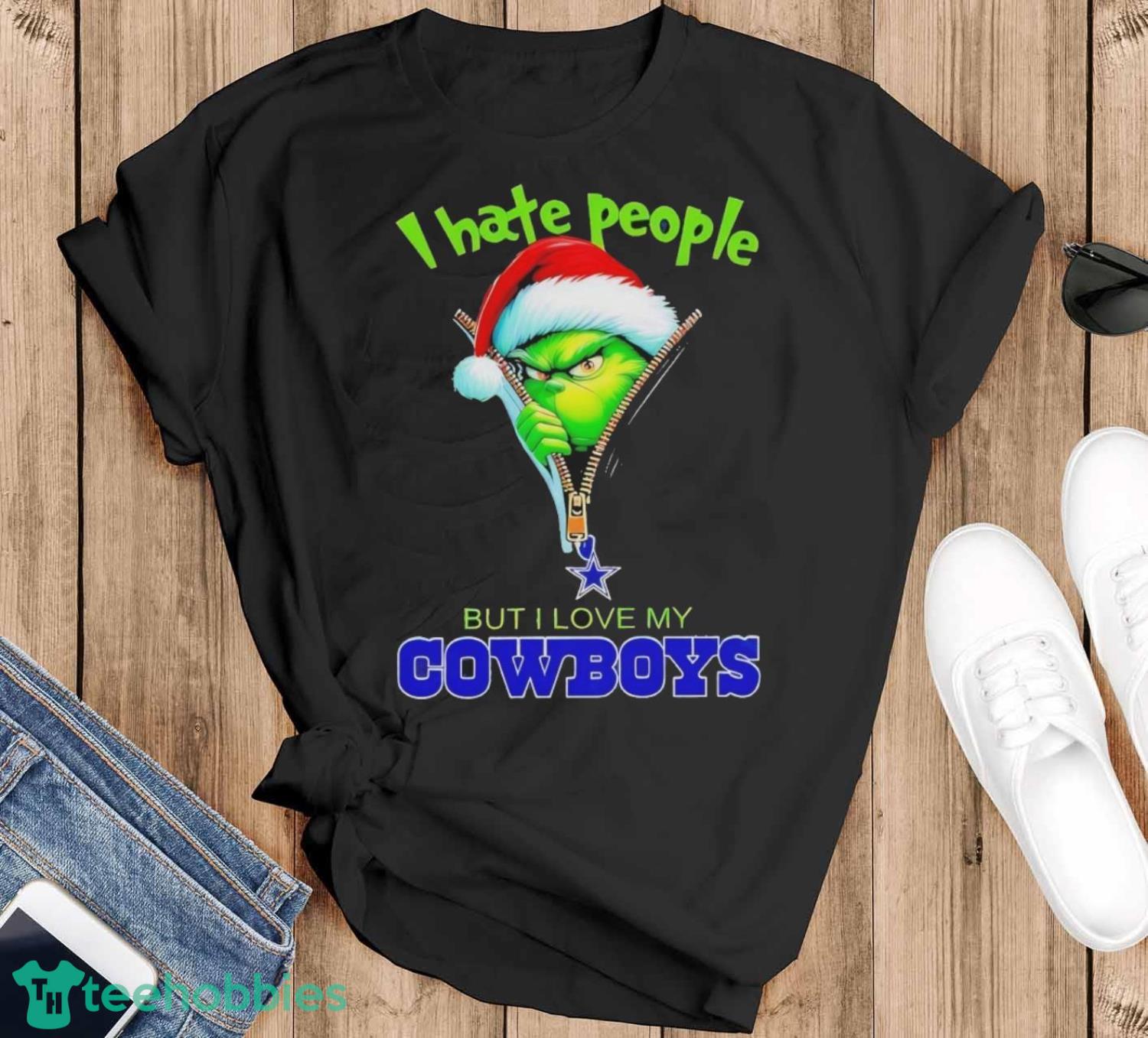 Grinch I hate people but I love my Dallas Cowboys Christmas shirt