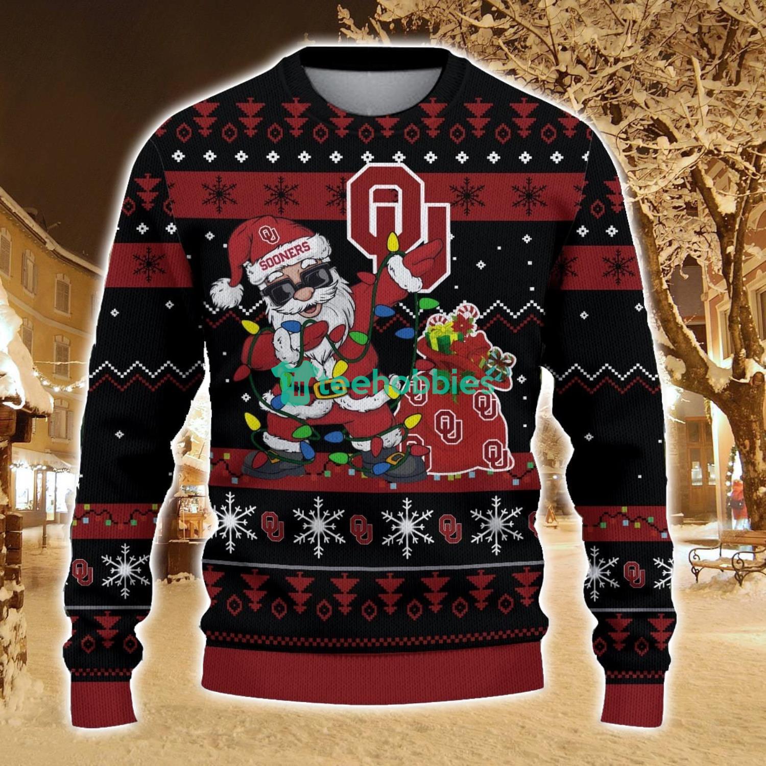 Oklahoma Sooners Santa Claus Ugly Christmas Sweater All Printed Sweater For Fans Gift Ideas