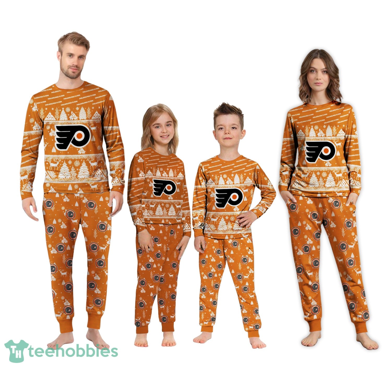 Philadelphia Flyers Christmas Pattern Family Matching Pajamas Sets Best Gift For Christmas