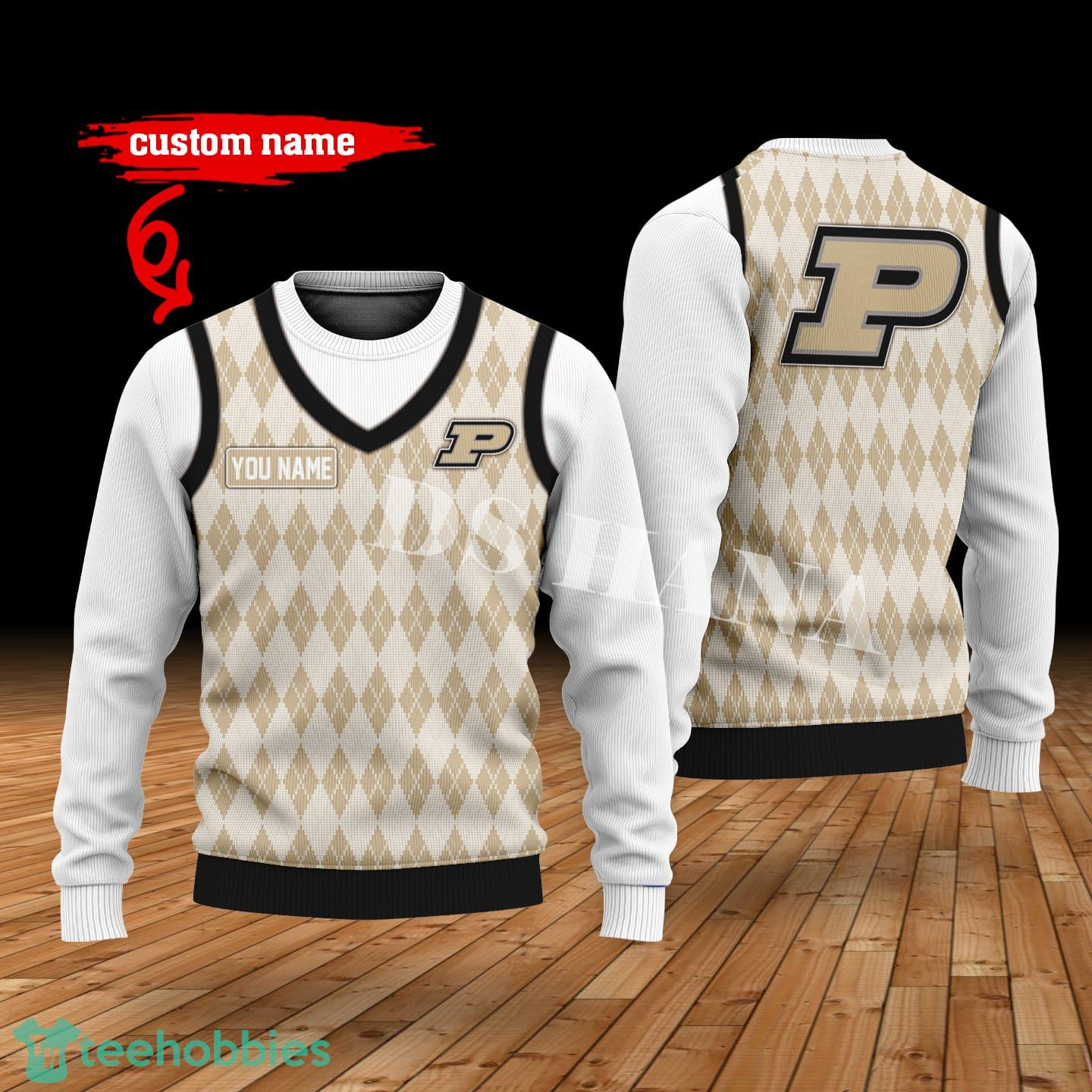 Purdue Boilermakers Custom Name New Style Sweater Ghile Style 3D Print Christmas Sweater