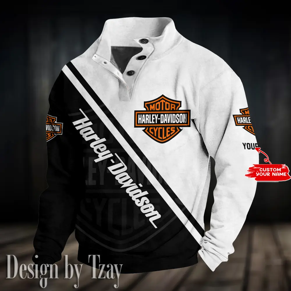 Haarleyy Davidson Personalized Stand Collar Sweatshirt With Name