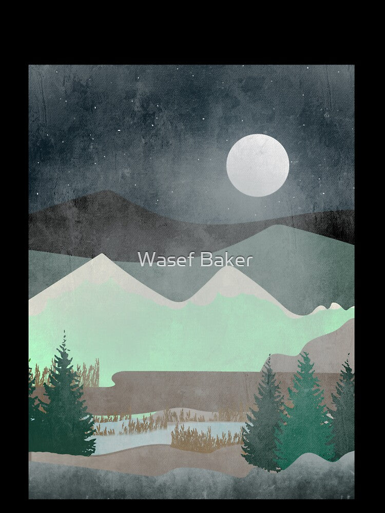 Mountains moon by Wasef Baker