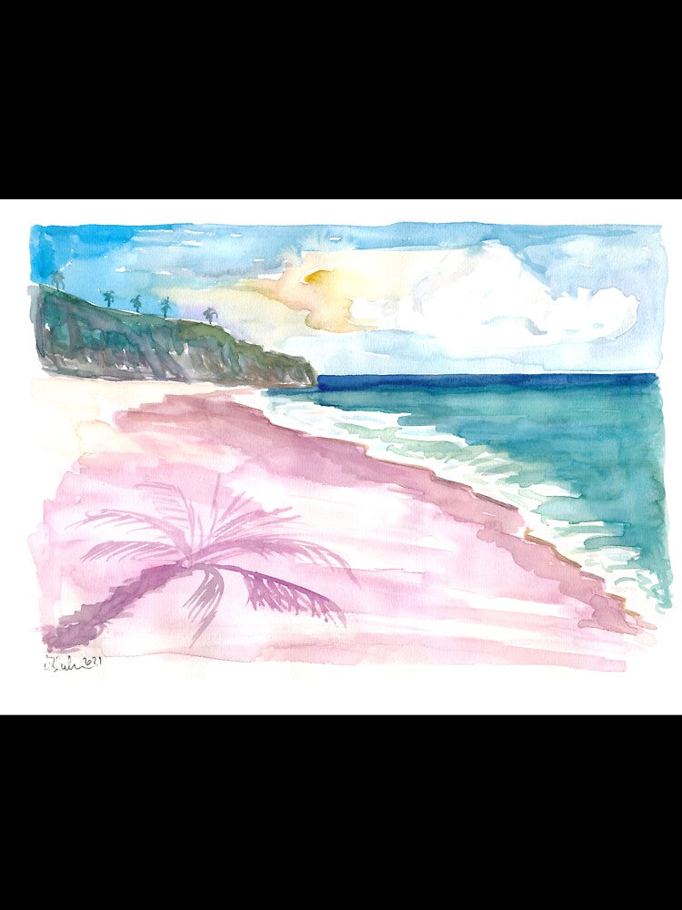 Pink Sands Beach Scene on Harbour Island Bahamas by artshop77
