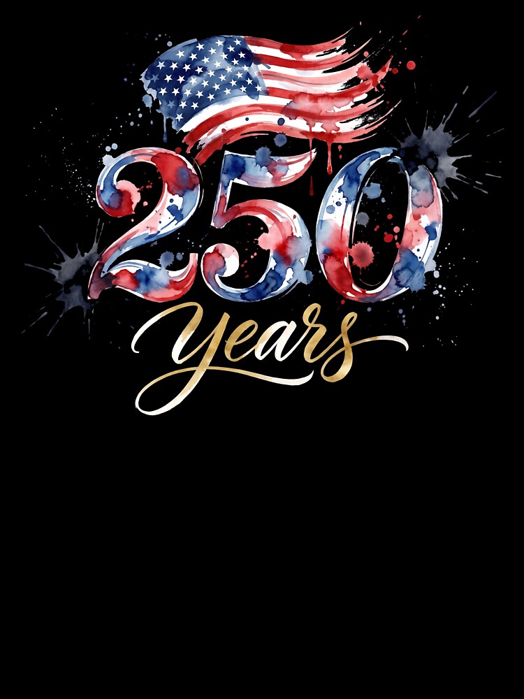 America 250 Years Patriotic Watercolor Splash Shirt by TeNovaStudio ⭐⭐⭐⭐⭐