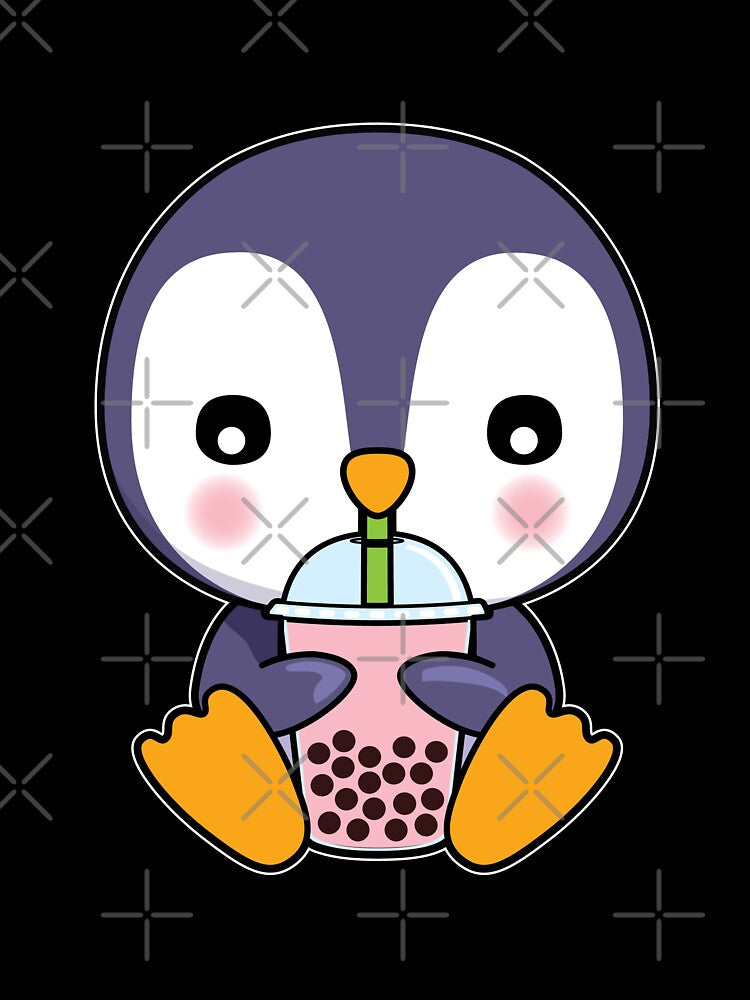 Cute Penguin Drinking Boba Tea by jmbeezee