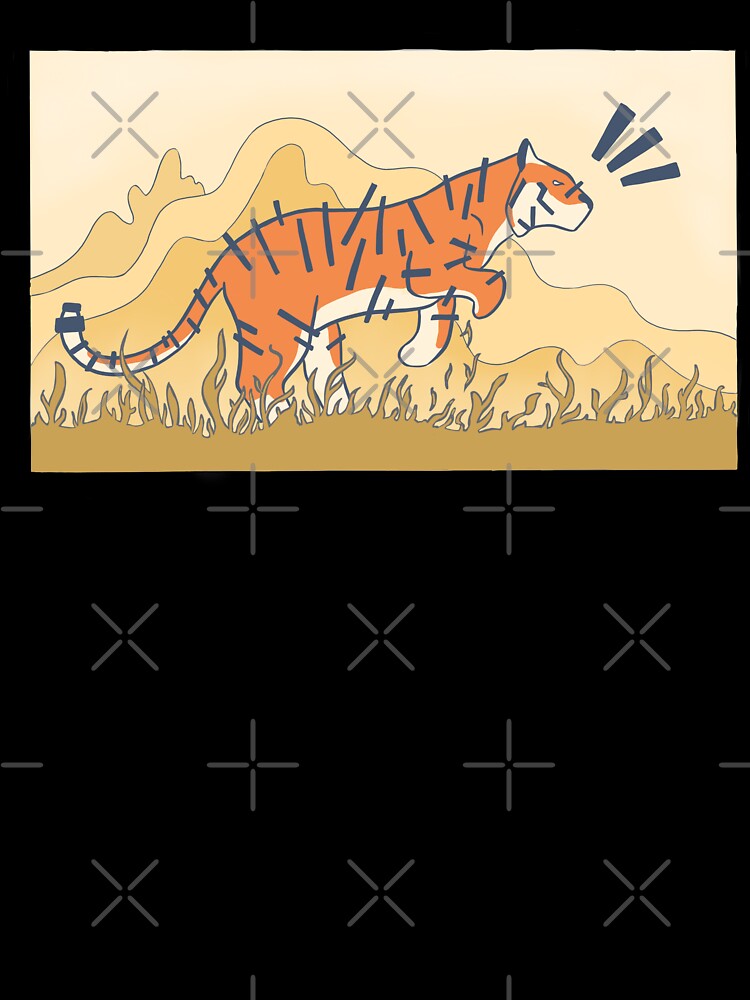 Running Geometric Striped Tiger by bassoongirl123