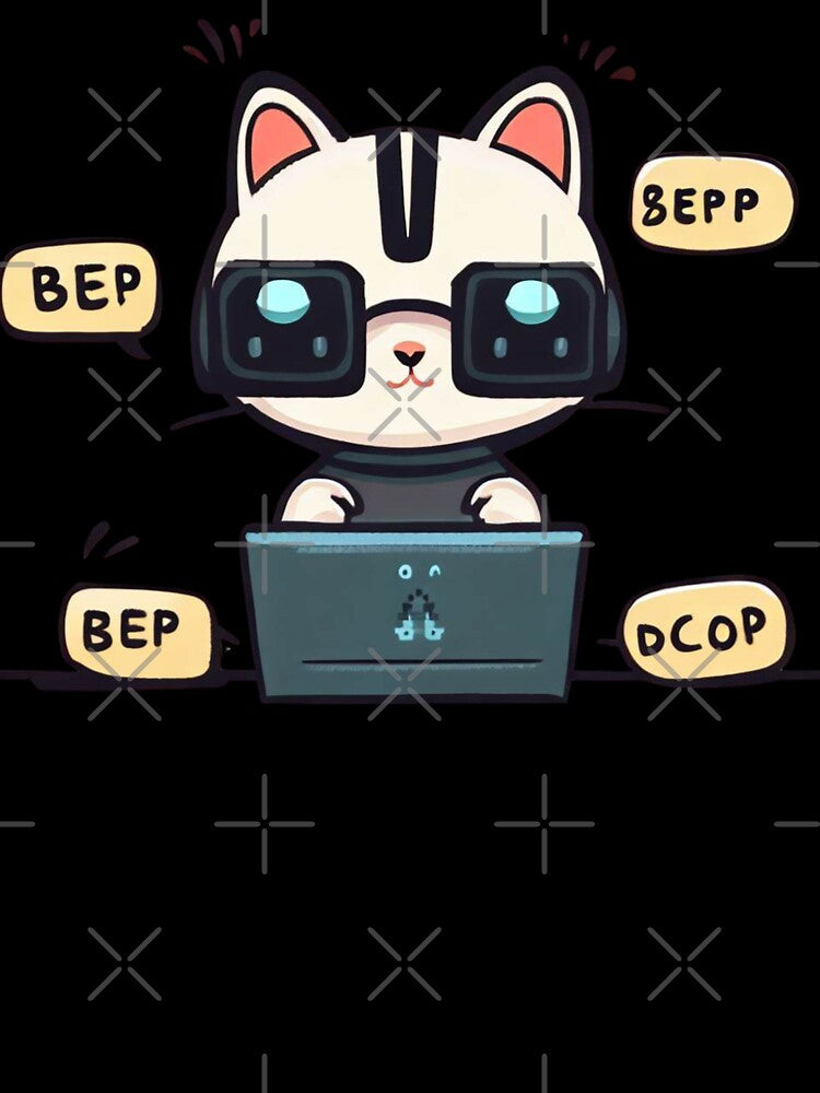 Programmer cat beep boop coding V2 by HipsterAnimals