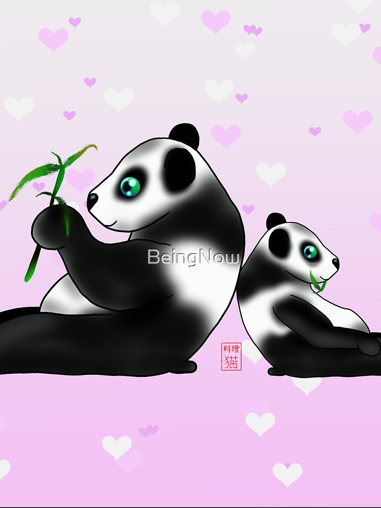 baby panda on pink by BeingNow
