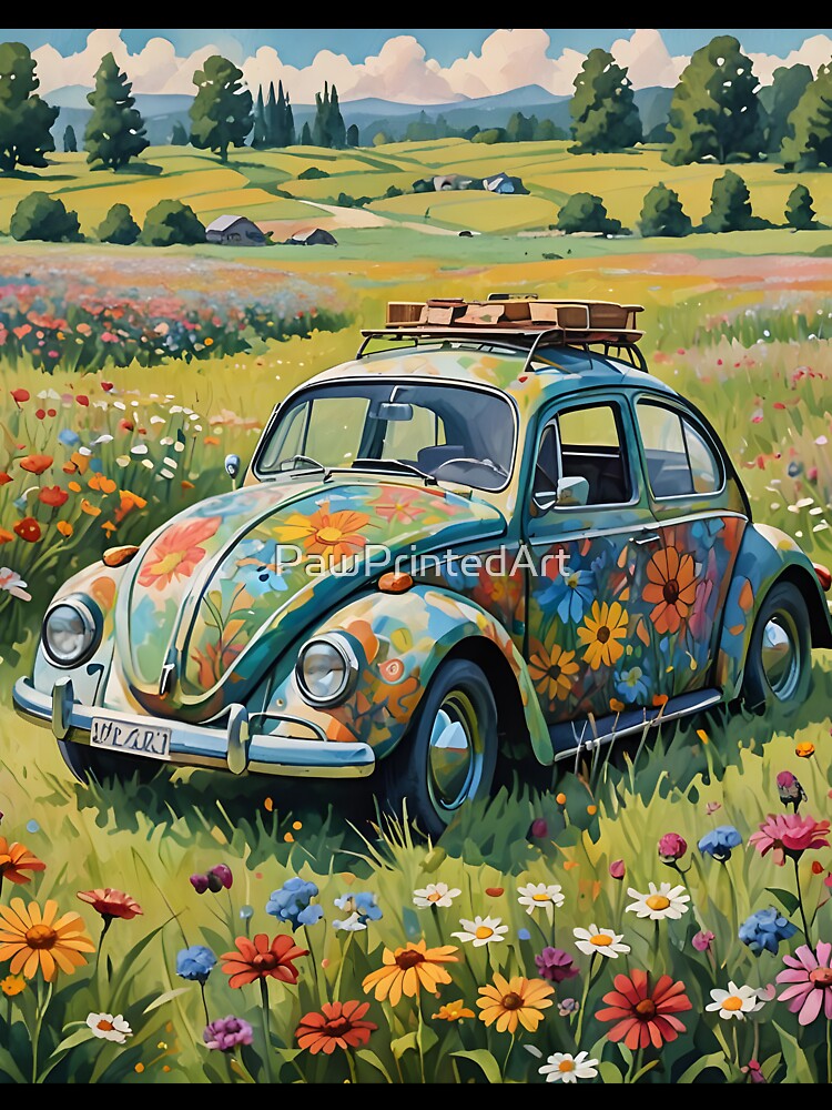 Groovy Ride in Bloom by PawPrintedArt