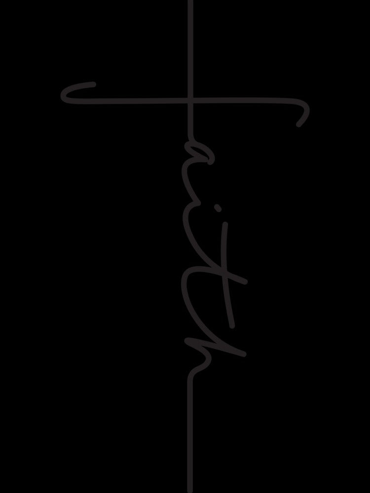 Faith In The Cross cursive style black by Christian Apparel, Decor and More