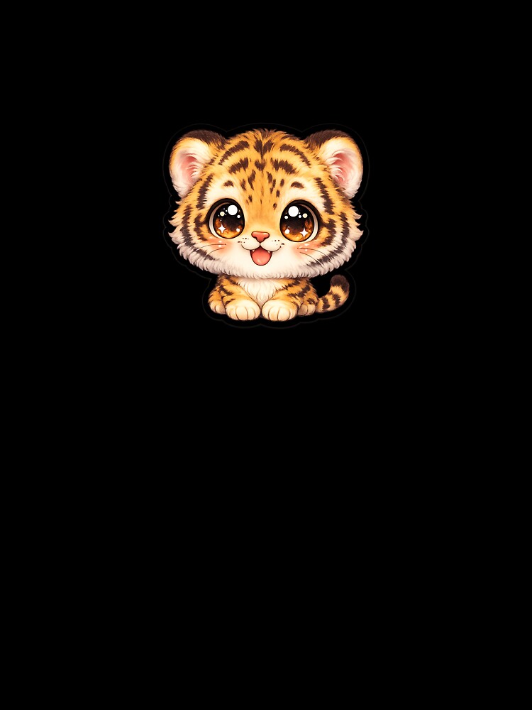 Big Head Tiger Cub Cute Sticker by VeloraDzyns