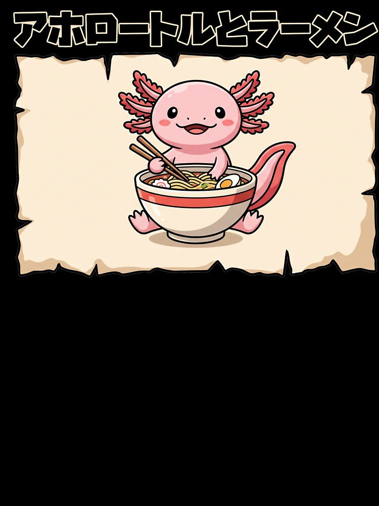 Kawaii Axolotl Eating Ramen Noodles Cute Japanese Anime by TeNovaStudio ⭐⭐⭐⭐⭐