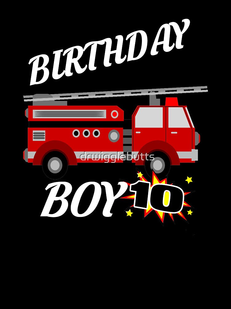 10 Years Old Birthday Design Firetruck GifDesign by drwigglebutts