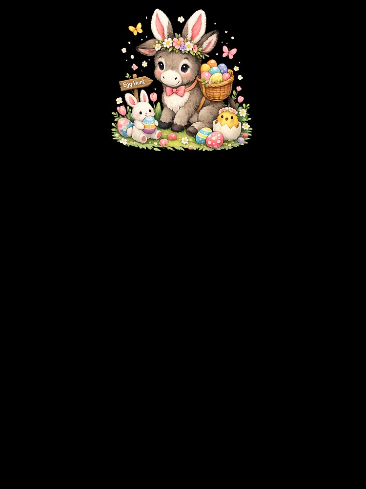 Easter donkey with Easter eggs and an Easter bunny by JaroCreates