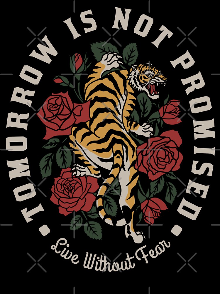 Tiger with Red Roses by Ermedas Studio