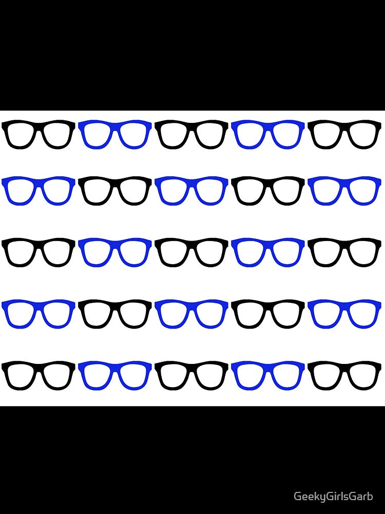 Black and Blue Nerd Glasses by GeekyGirlsGarb