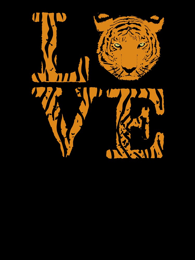Tiger Print Love Cute Tiger Face Animal Tiger Head by inkedtee