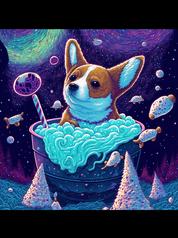 Sidereal [corgi] dog in space taking a shower by IA-Power