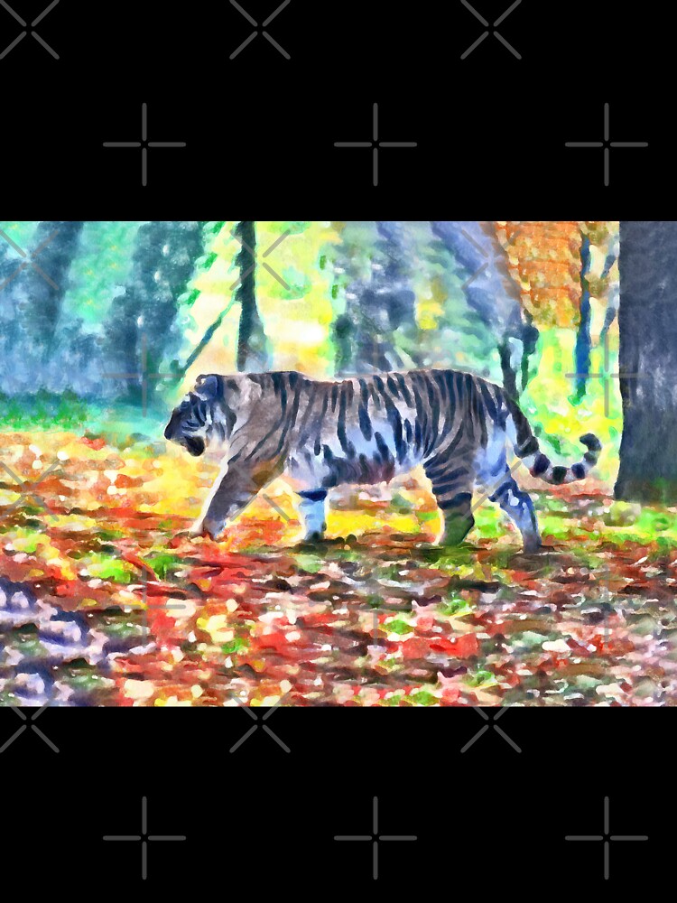 Tiger Walking In The Woods Digital Painting by NeavesPhoto