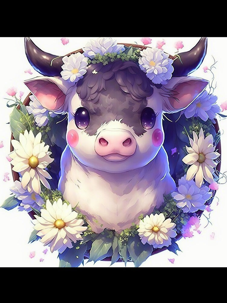 Cow with a flower crown (daisies) by IA-Power