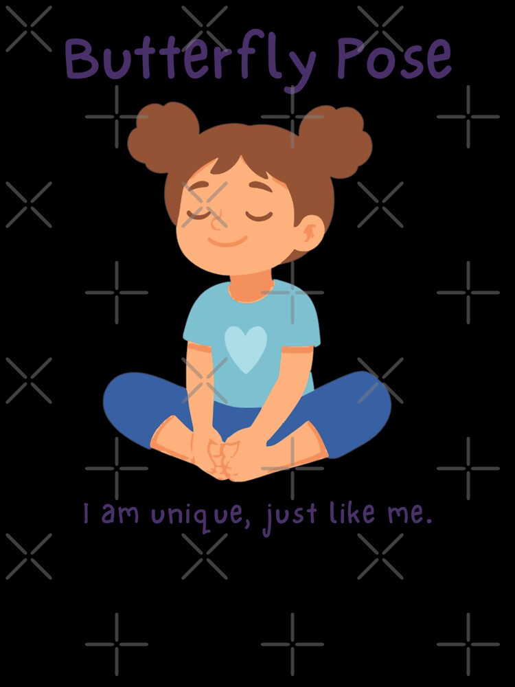 Kids Yoga Butterfly Pose – Calm and Relaxed Mindfulness Design by Adela80