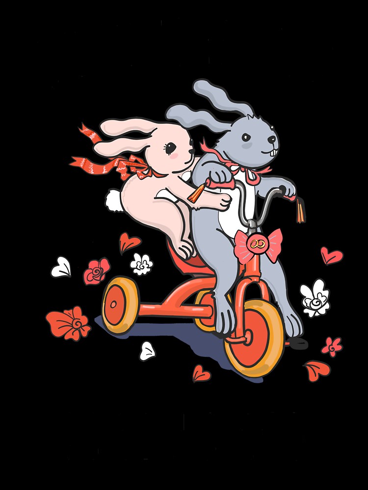 Just Married 76 Years Ago - 76th Anniversary Couple Bunnies Tee, Phone Cases And Other Gifts by MemWear