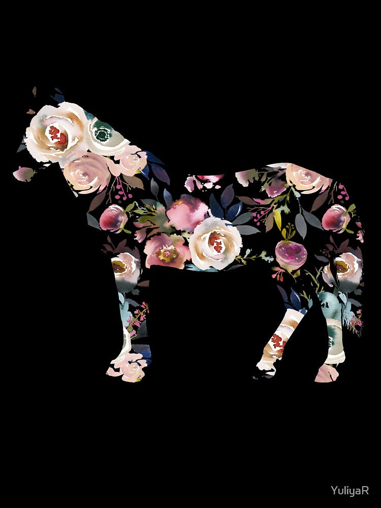 Floral Horse Gift for Horse lover by YuliyaR