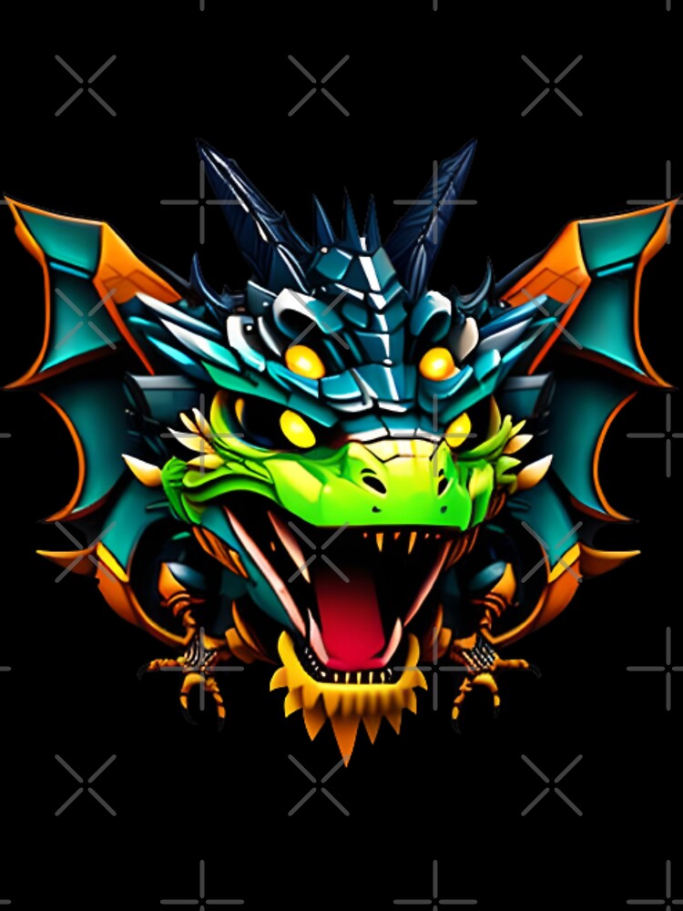 Futuristic Fantasy: Baby Mecha Dragon Stickers for Science Fiction Fans by Permana96