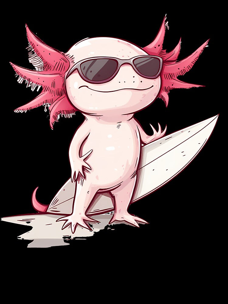 Cool Axolotl Surfer with Sunglasses by Beachy Beasts