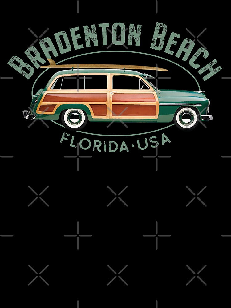 Bradenton Beach Florida Vintage Surfing Design by Futurebeachbum