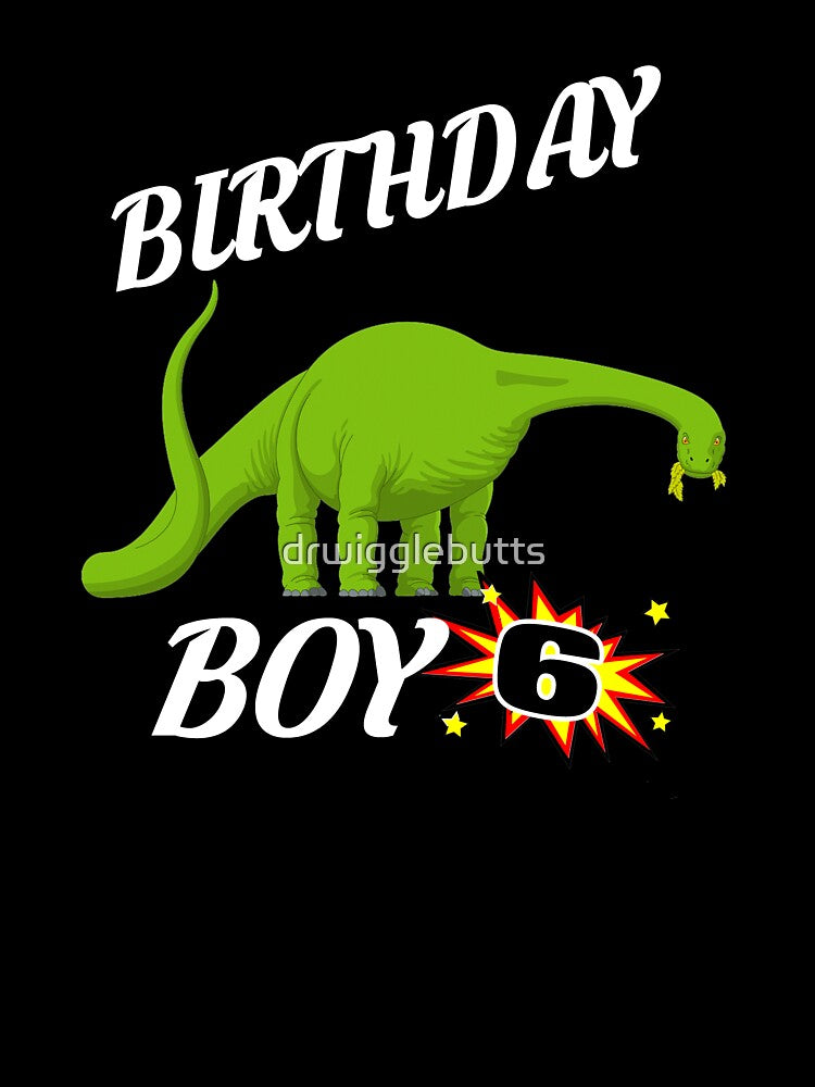 6 Years Old Birthday Design Brontosaurus GifDesign by drwigglebutts