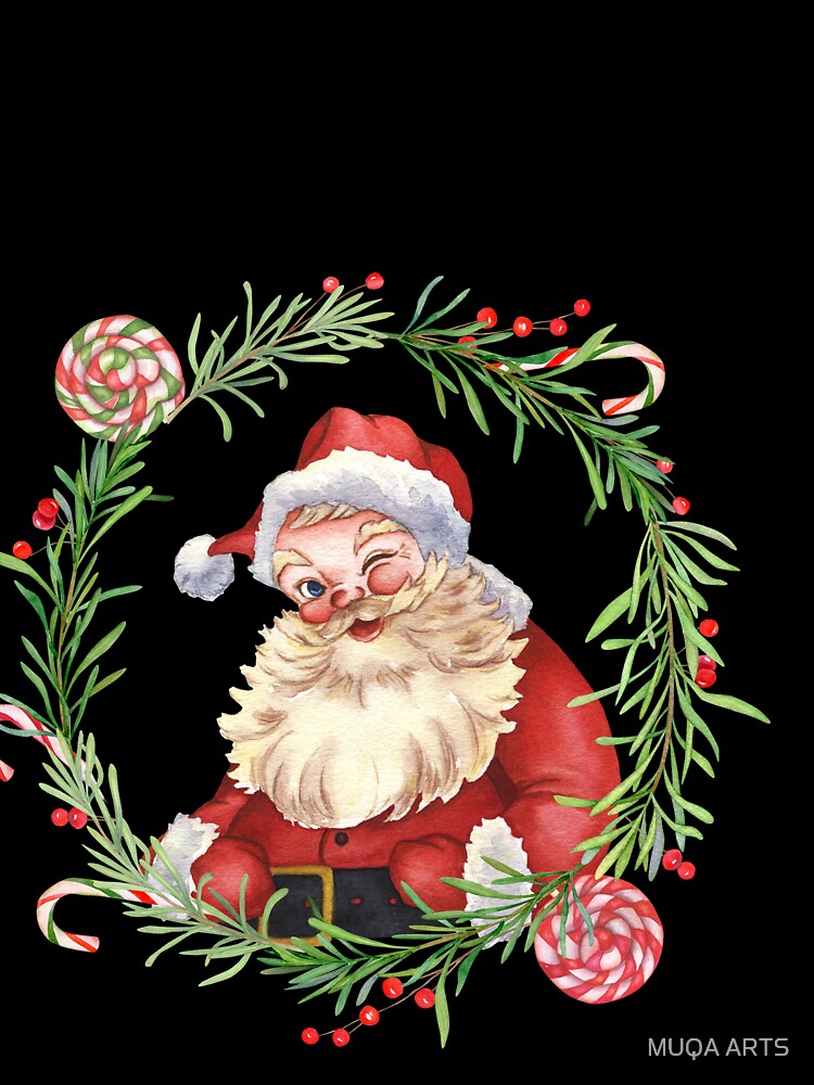 Vintage pink santa claus by MUQA ARTS