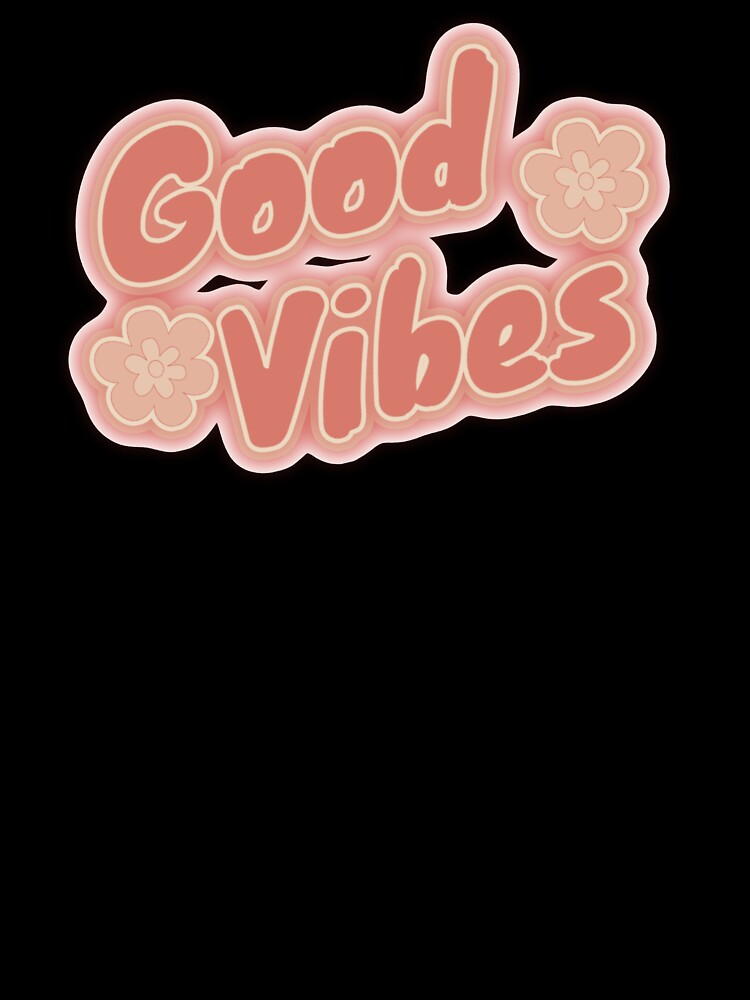 Good Vibes Retro Pastel Groovy Tee - Flower Power Top by PriyaMagic