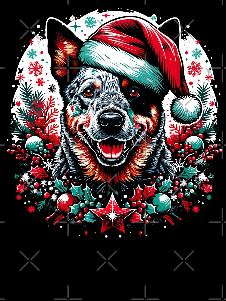 Aussie Cattle Dog Christmas by VoyteksDesigns