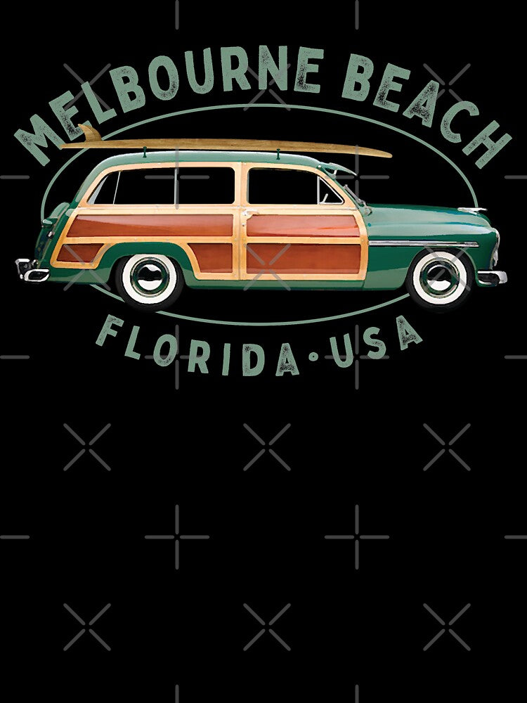 Melbourne Beach Florida Vintage Surfing Design by Futurebeachbum