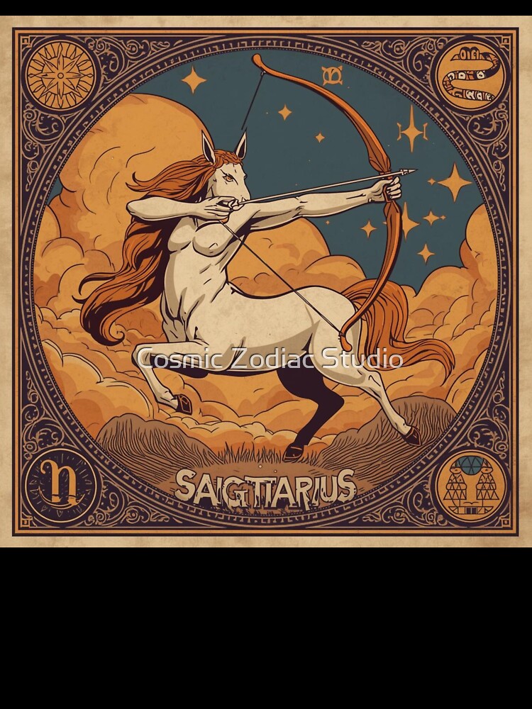Sagittarius Zodiac Sign – Astrology Fire Sign Design | Sagittarius Birthday Gift for Astrology Lovers by Cosmic Zodiac Studio