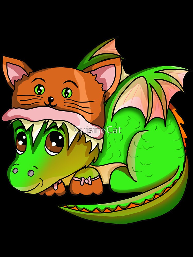 baby dragon in a cat hat by CuisineCat