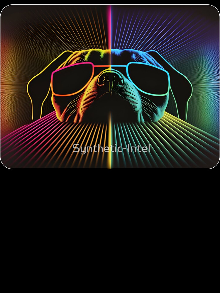 Rainbow Sunglasses Stoic Dog by Synthetic-Intel
