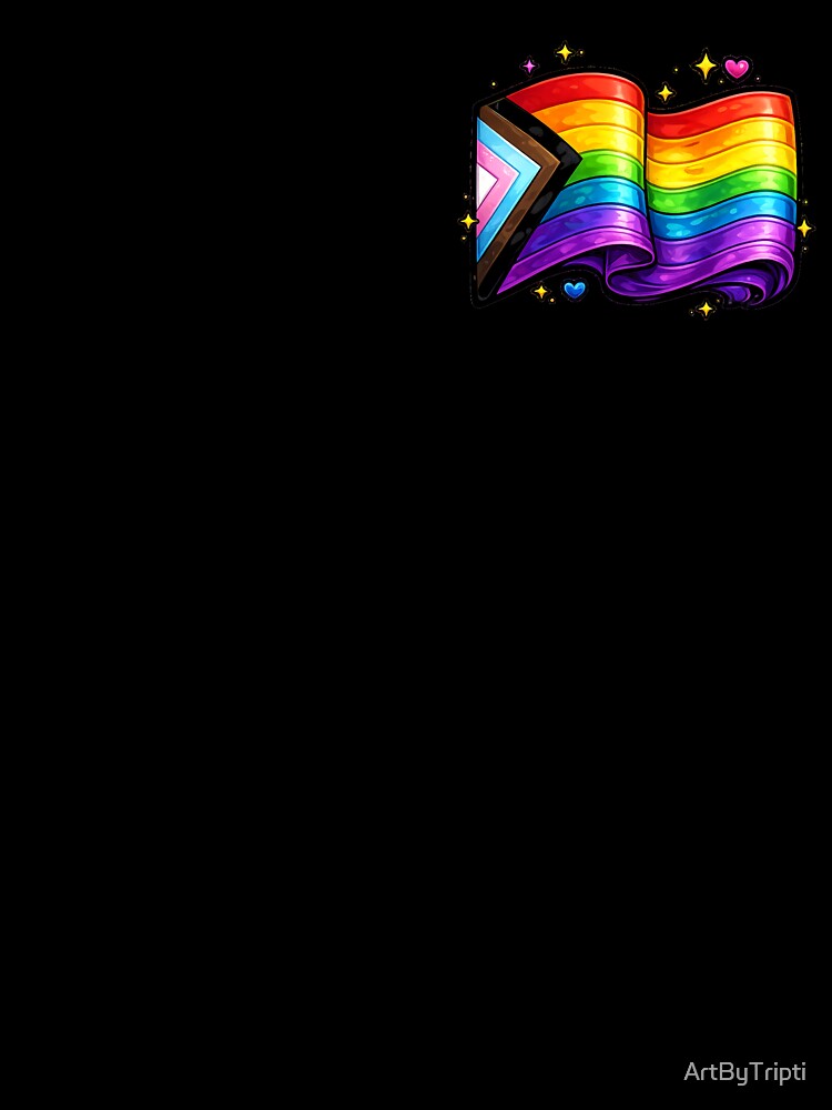 Cute Wavy Pride Flag Cartoon – Bright Rainbow LGBTQ Design for Kids | Kawaii Pride Art for LGBTQ+ for T-Shirt, Sticker, Phone case, mug, bag, hoodies by ArtByTripti